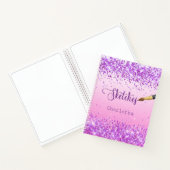 Schetsboek paarse roze confetti naam verf notitieboek (Binnen)