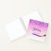Schetsboek paarse roze glitter naam verf notitieboek (Binnen)