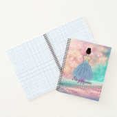 Schetsboek Pastel Gradient Glitter Rainbow Bokeh Notitieboek (Binnen)