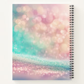 Schetsboek Pastel Gradient Glitter Rainbow Bokeh Notitieboek (Achterkant)
