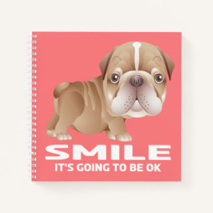 Schetsboek Puppydog Roze Cartoon Bulldog Kunstenaa Notitieboek
