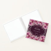 Schetsboek roze bordeaux bloemen glitter notitieboek (Binnen)