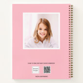 Schetsboek roze foto kinderen kinderen typografie notitieboek (Achterkant)