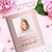 Schetsboek roze foto kinderen kinderen typografie notitieboek