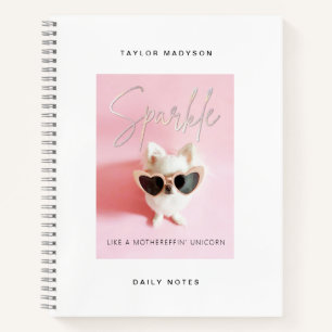 Schetsboek Roze Meisje Chihuahua Sparkle Notitieboek