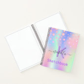 Schetsboek roze paarse diamanten iriserende naam notitieboek (Binnen)