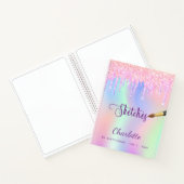Schetsboek roze paarse druppels holografisch notitieboek (Binnen)