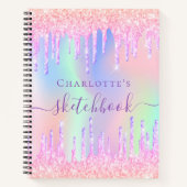 Schetsboek roze paarse druppels notitieboek (Voorkant)