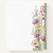 Schetsboek roze paarse gele wilde bloemen notitieboek (Achterkant)