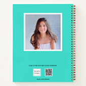 Schetsboek turquoise foto meisjes typografie notitieboek (Achterkant)