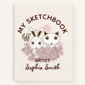 Schetsboek voor meisjes en kinderen met vriendjes  notitieboek (Voorkant)