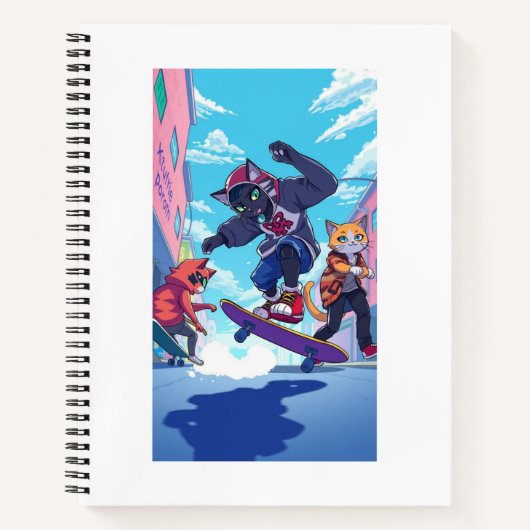 Schetsboek voor Skater Cats Notitieboek (Voorkant)