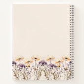 Schetsboek wildflower beige geel naamschrift notitieboek (Achterkant)