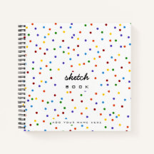 Schetsboek Witte Regenboog Polka Dot Notitieboek