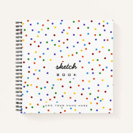 Schetsboek Witte Regenboog Polka Dot Notitieboek