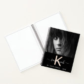 Schetsboek zwart perzik foto monogram notitieboek (Binnen)