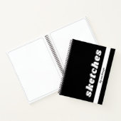 Schetsboek Zwart Wit Retro Gepersonaliseerde Naam Notitieboek (Binnen)