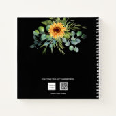 Schetsboek zwarte zonnebloem eucalyptus groen notitieboek (Achterkant)