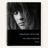 Schetsboekfoto zwart wit notitieboek (Voorkant)