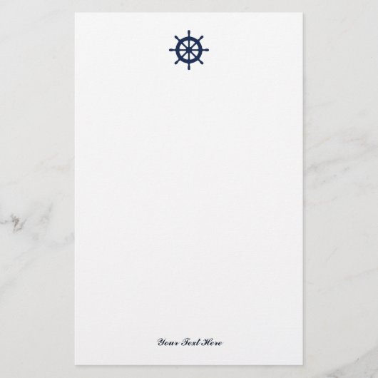 Schetsboekpapier met scheepswiel logo briefpapier (Voorkant)