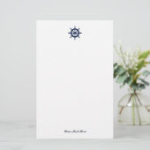 Schetsboekpapier met scheepswiel logo briefpapier (Staand voorkant)