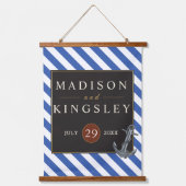 Schetsbootanker Fabulous Zeilen Bruiloft Hangend Wandkleed (Voorkant)