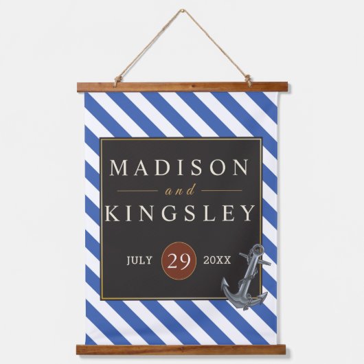 Schetsbootanker Fabulous Zeilen Bruiloft Hangend Wandkleed (Voorkant)