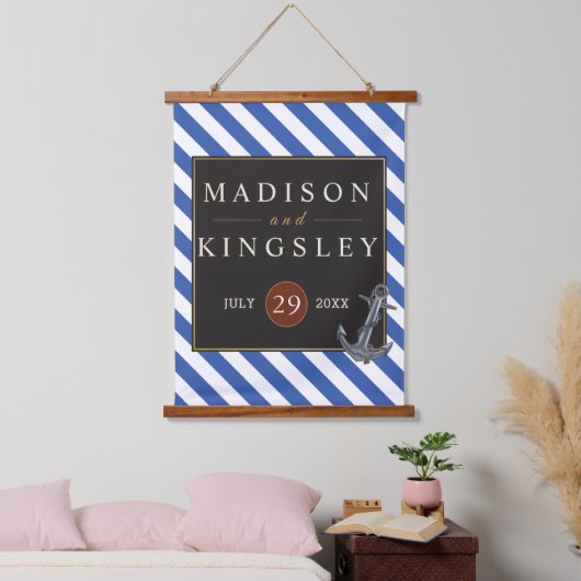 Schetsbootanker Fabulous Zeilen Bruiloft Hangend Wandkleed (Slaapkamer)