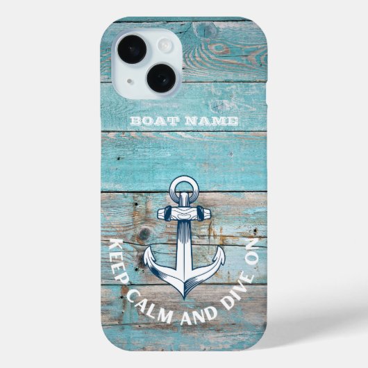 Schetsbootnaam Anker Rustiek Hout Case-Mate iPhone Case (Achterkant)