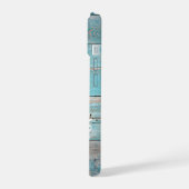 Schetsbootnaam Anker Rustiek Hout iPhone 15 Case (Linkerkant)