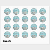 Schetsbootnaam Anker Rustiek Hout Ronde Sticker (Vel)