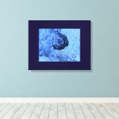 Schetsdruk "Blue Roos Dream" op canvas Afdruk (Insitu (Houten vloer))