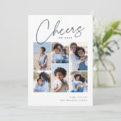 Schetsen Cursief 6 Foto Collage Nieuwjaar Feestdagenkaart (Staand voorkant)