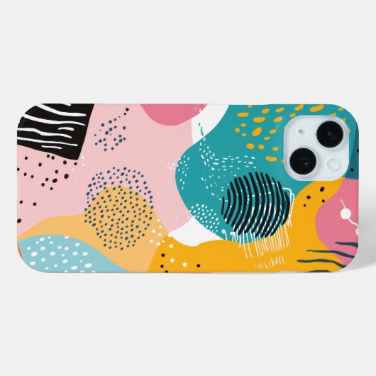 Schetsen en doodles op kleurrijke vormen Case-Mate iPhone case (Achterkant (horizontaal))