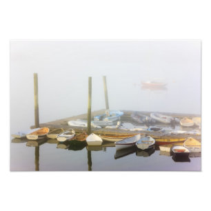 Schetsen en ochtendnevel in Southwest Harbor, Foto Afdruk