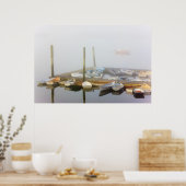 Schetsen en ochtendnevel in Southwest Harbor, Poster (Keuken)