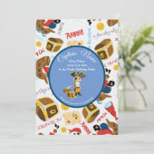 Schetsen en Schatten Piratenfeest Uitnodiging (Staand voorkant)