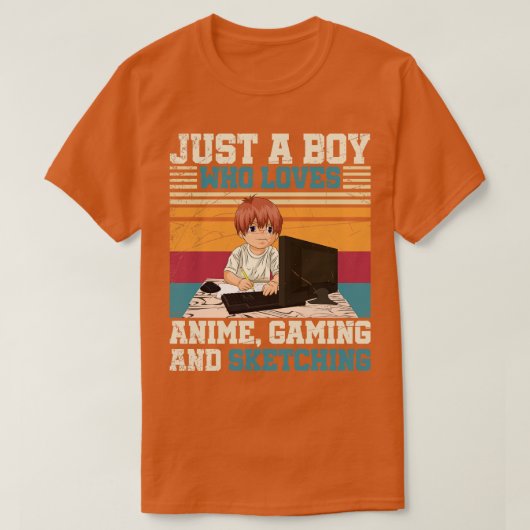 Schetsen Gaming Japanimatie Anime T-shirt (Design voorkant)