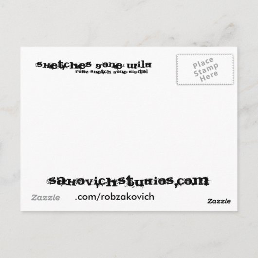 Schetsen Gegaan Wild Briefkaart (Achterkant)