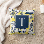 Schetsen met een maritiem thema – Monogram gele en Kussen (Deken)