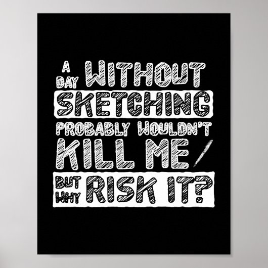 Schetsen Potlood Tekening Pen Ink Artiesten Poster (Voorkant)