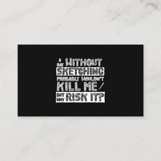 Schetsen Potlood Tekening Pen Ink Artiesten Visitekaartje (Voorkant)