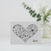 Schetsen Stoodle Heart Cute Love Briefkaart (Staand voorkant)