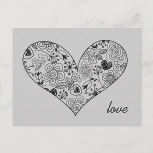 Schetsen Stoodle Heart Cute Love Briefkaart