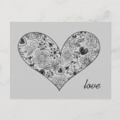 Schetsen Stoodle Heart Cute Love Briefkaart (Voorkant)