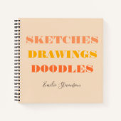 Schetsen Tekeningen Doodles Retro Stijl op maat Notitieboek (Voorkant)
