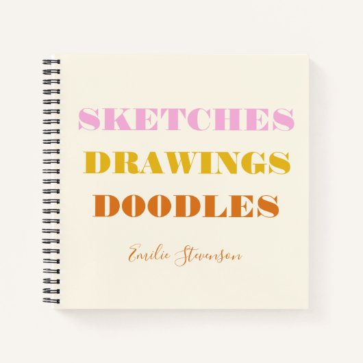 Schetsen Tekeningen Duingles Roze Rust Gepersonali Notitieboek (Voorkant)