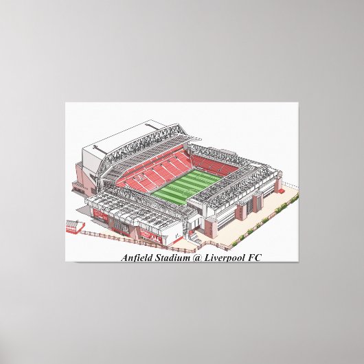 Schetsen van Anfield Stadium thuisbasis van Liverp Canvas Afdruk (Voorkant)
