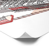 Schetsen van Anfield Stadium thuisbasis van Liverp Poster (Hoek)