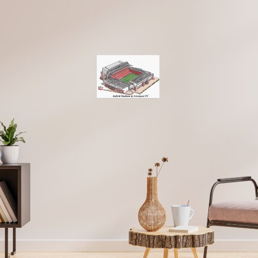 Schetsen van Anfield Stadium thuisbasis van Liverp Poster (Woonkamer 3)